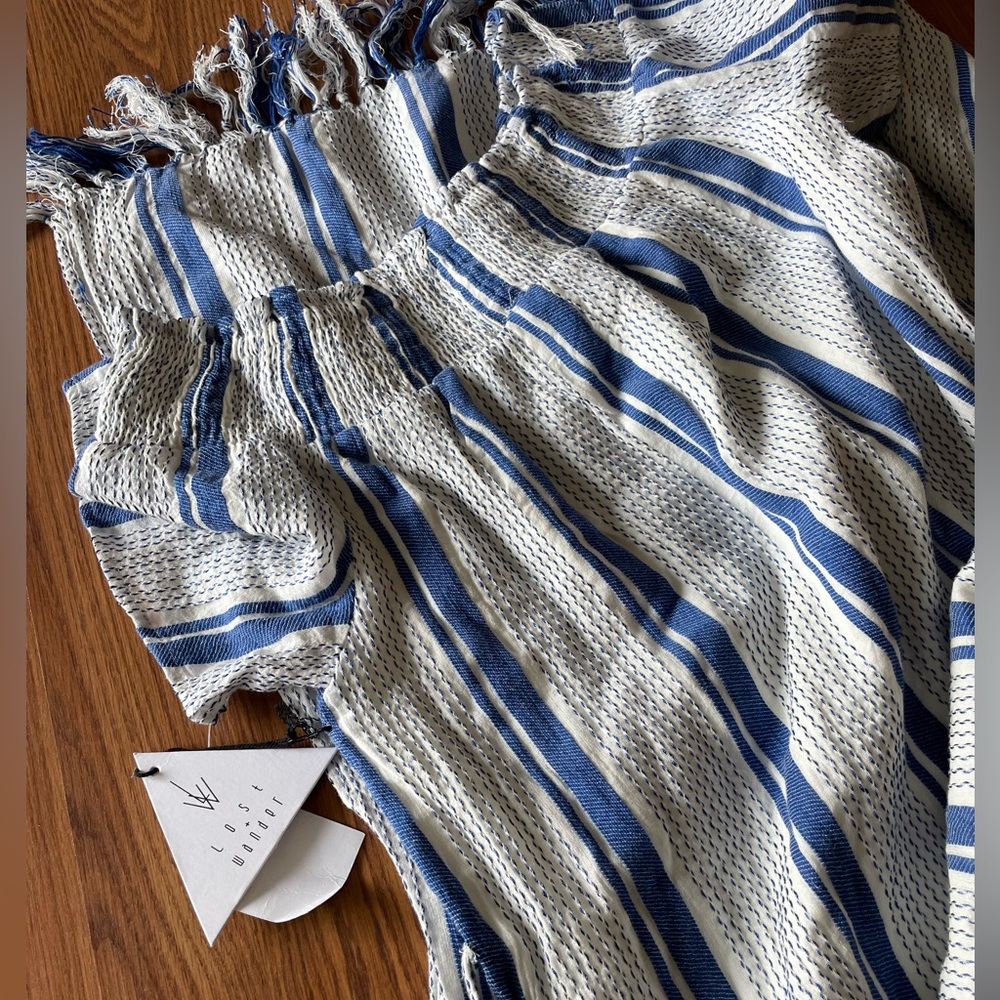 Lost+Wonder, size L, white and blue stripe dress